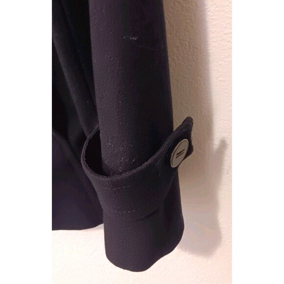 Kenneth Cole Reaction Black Wool Blend Double Breasted Peacoat Women's Sz 10 - Picture 7 of 13